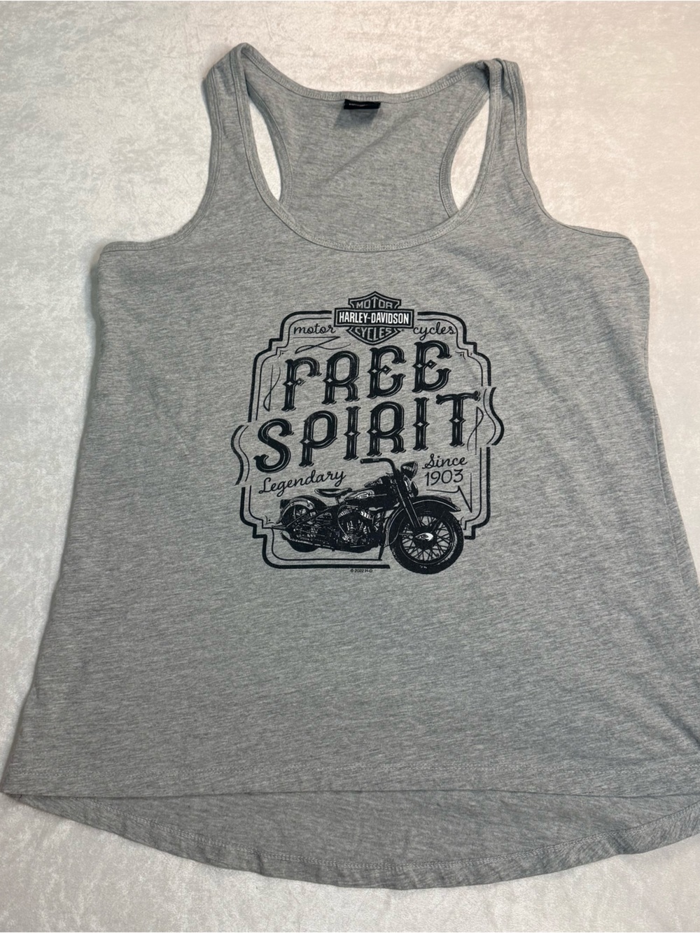 Harley-Davidson Free Spirit Motor Cycles Legendary Since 1903 Racerback Tank